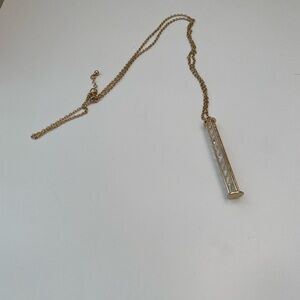 Gold and crystal bar necklace